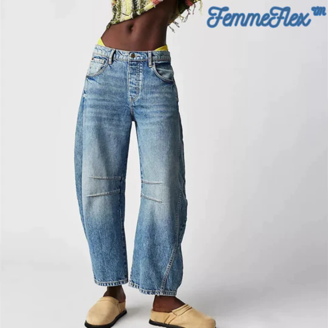 FemmeFlex™ - Halfhoge Barrel Jeans